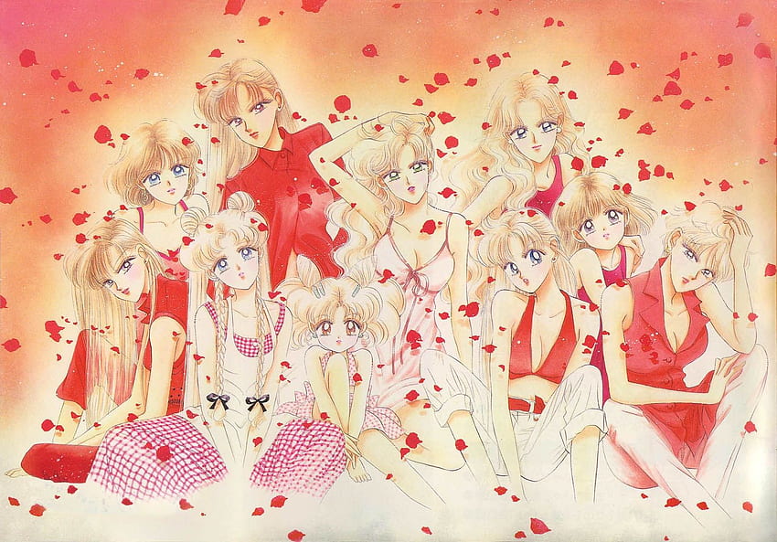 Red Sailor Scouts (манга изкуство) : sailormoon HD тапет