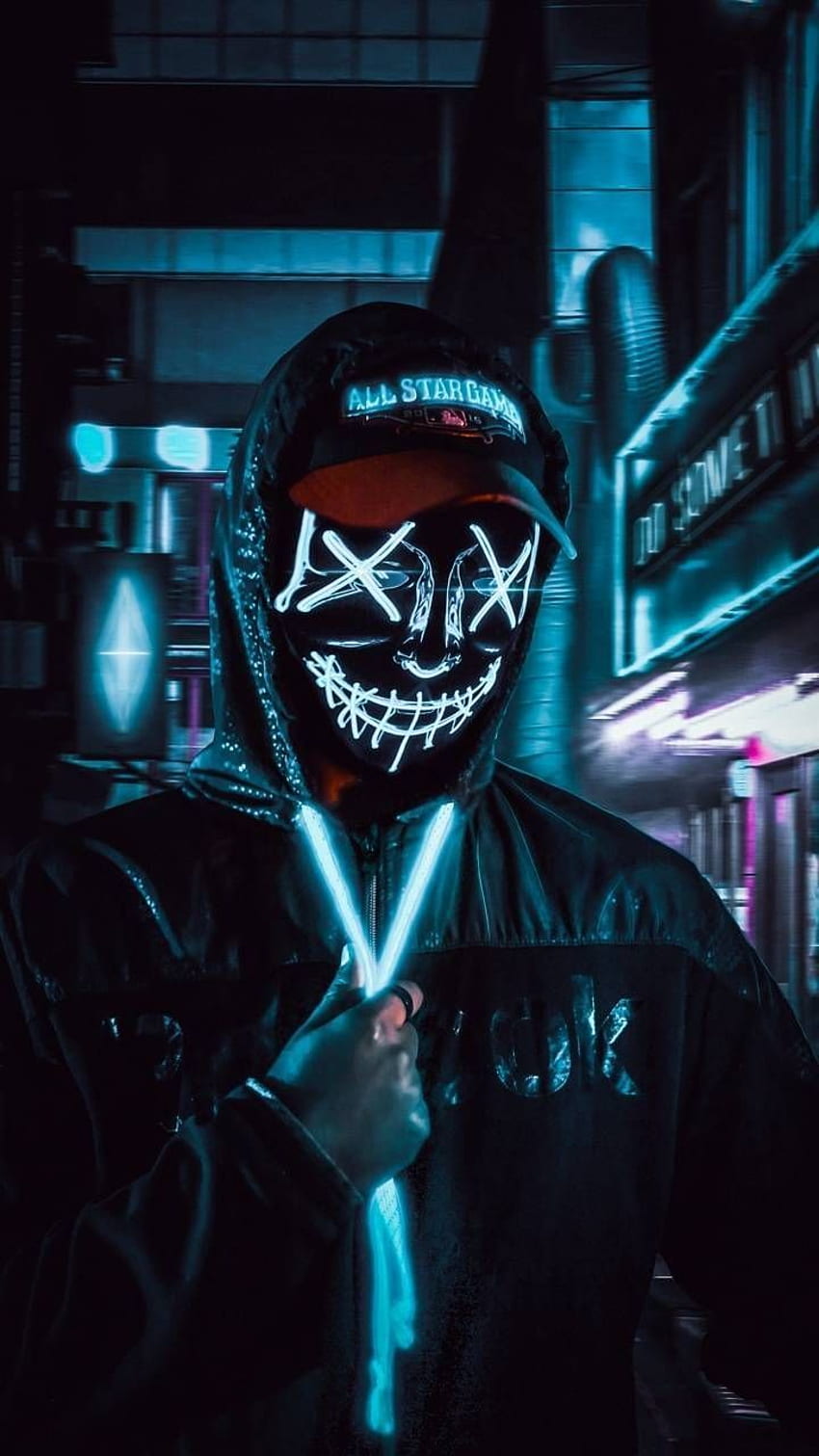 Neon Mask di 2020. Anime Gelap, Seni Gelap, Gambar Tokoh, Neon Graffiti HD-Handy-Hintergrundbild
