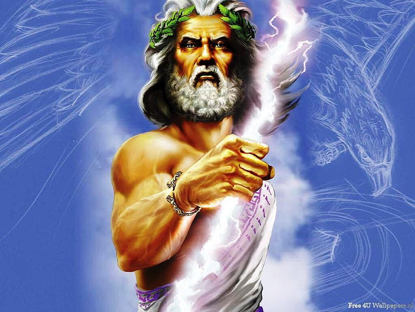 Zeus, greeks, god, eagle, mytology, fantasy, art, sky HD wallpaper