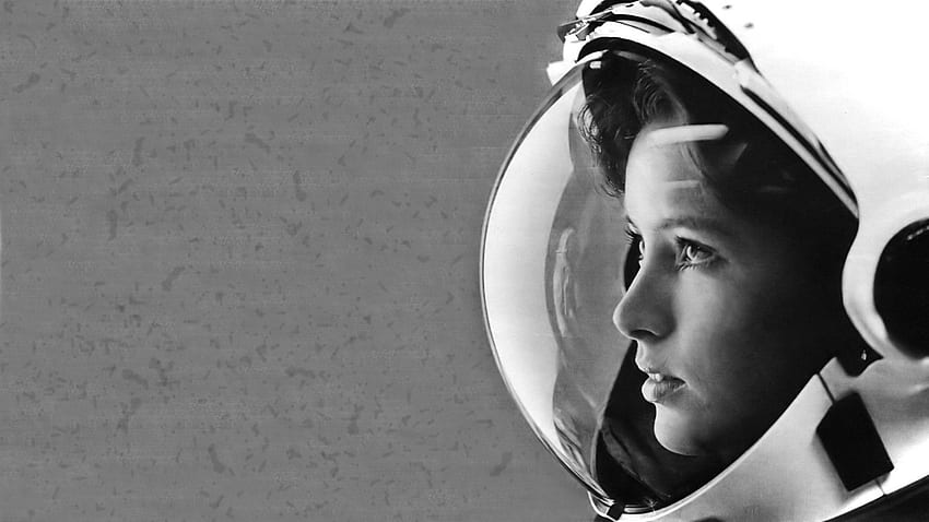 Black and white of a girl astronaut and HD wallpaper