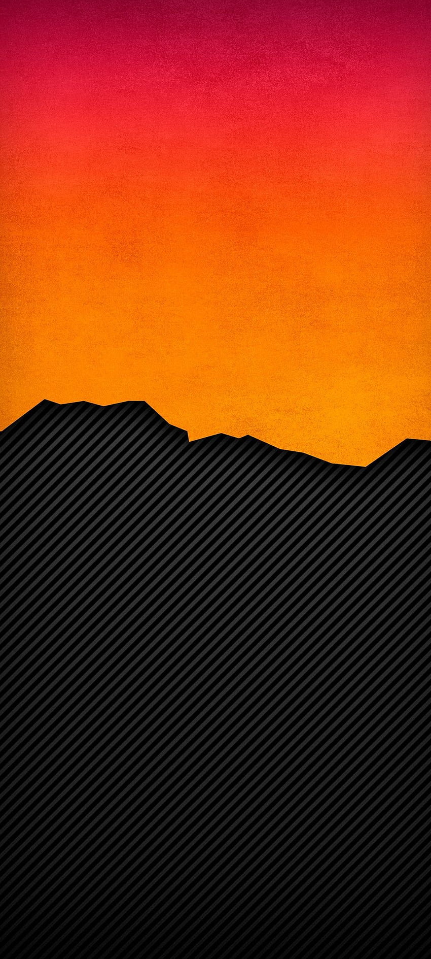 Black & Orange, design, gradient, pattern HD phone wallpaper