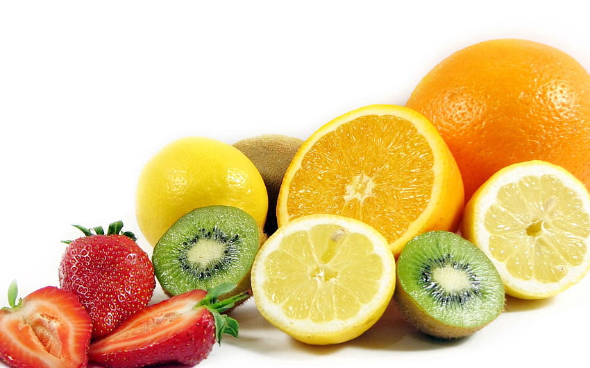 frutas, comida, fresa, kiwi, limón, beneficio, uso fondo de pantalla