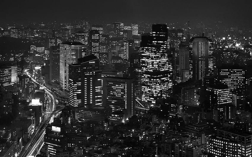 Fond de Tokyo noir et blanc > Sub, Tokyo City Skyline Fond d'écran HD