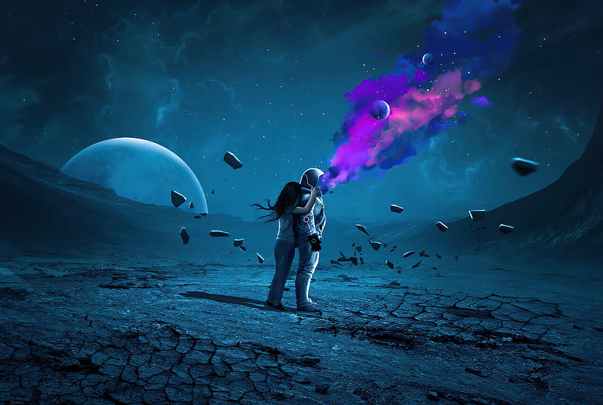 Astronaut, Weltraumexplosion, Kunst HD-Hintergrundbild