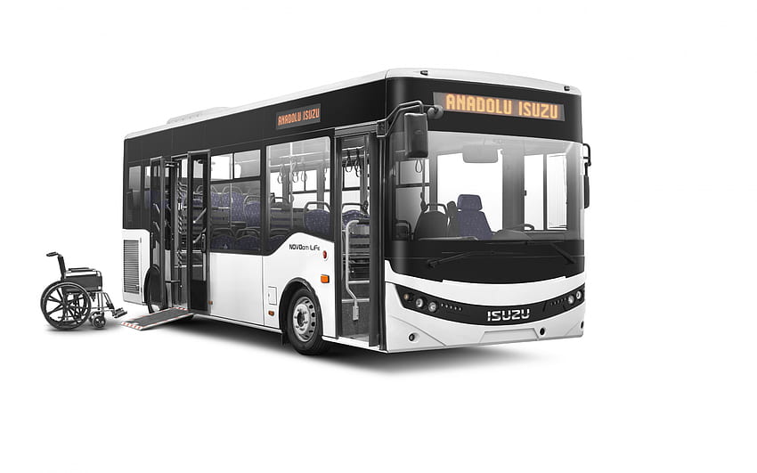 Isuzu NovoCiti Life, bus urbain, nouveau NovoCiti Life blanc, transport de passagers, transport urbain, Isuzu Fond d'écran HD