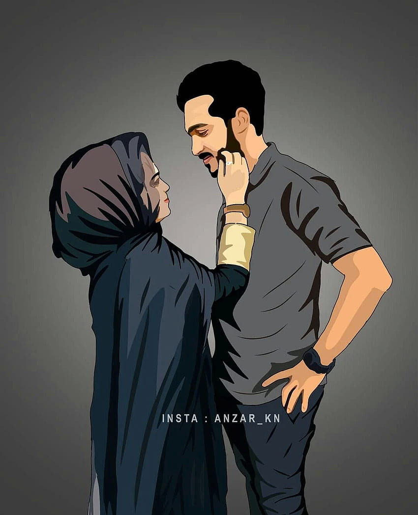 Instagram Islamic Couple Cartoon Dp, Anime Muslim Couple HD phone ...