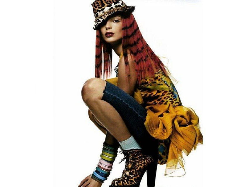 Animal Lover, model, top w zwierzęcy wzór, włosy w zwierzęcy wzór, czapka w zwierzęcy wzór, buty w zwierzęcy wzór, ludzie Tapeta HD