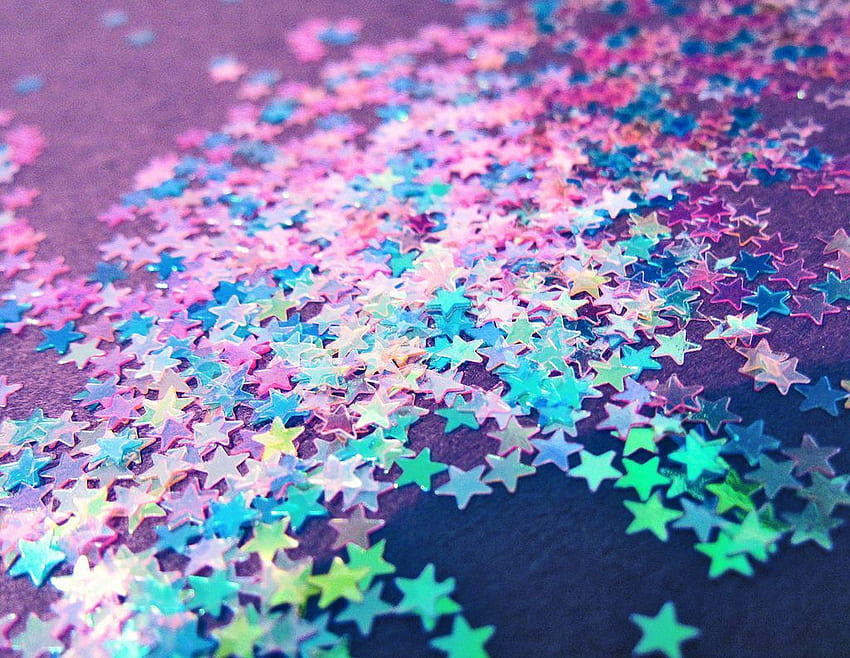 Rainbow Stars Glitter, Cute Confetti HD wallpaper