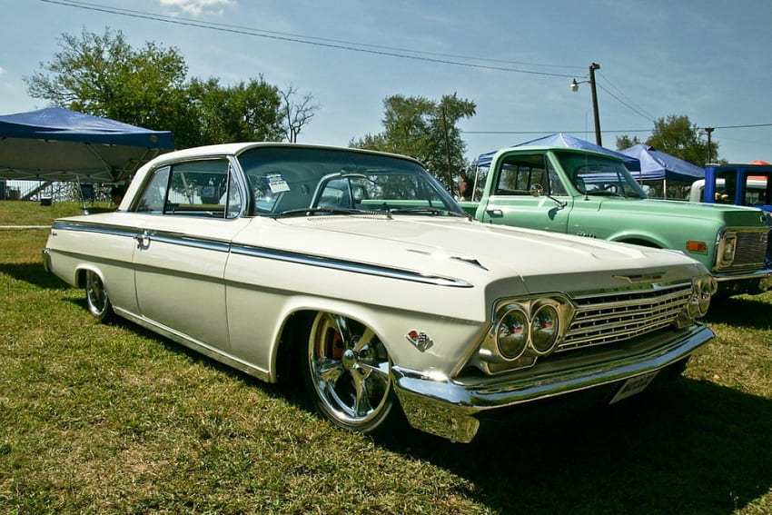 1962 Impala, Bowtie, White, Classic, GM HD wallpaper