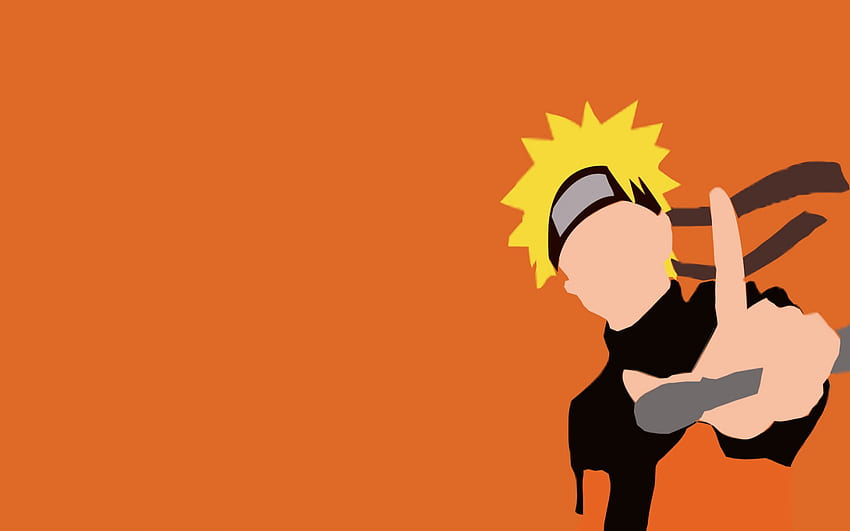 oyun, Naruto, minimalizm, anime, turuncu, ninja, kahraman, asya, manga, hokage, shinobi, japon, Naruto Shippuden, Uzumaki Naruto, oryantal, jinchuuriki, çözünürlükte bölüm minimalizmi, Turuncu Naruto Temel HD duvar kağıdı