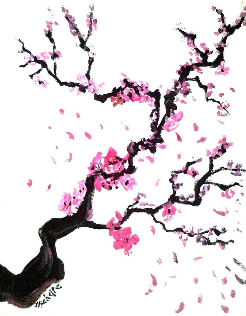 HD wallpaper Blossom Tree Painting cherry blossom tree Artistic Drawings   Wallpaper Flare