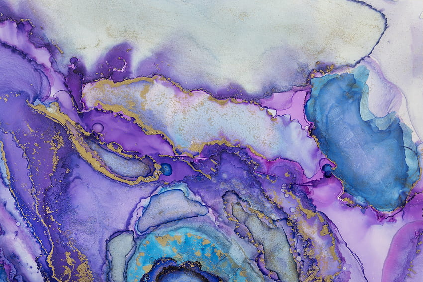 Acheter Alcohol Ink Purple Marble - US shipping, Purple and Gold Marble Fond d'écran HD