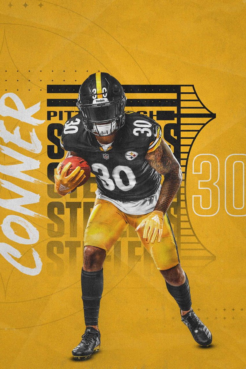 Hintergrund für Videokonferenzen der Pittsburgh Steelers. Pittsburgh Steelers, James Conner HD-Handy-Hintergrundbild