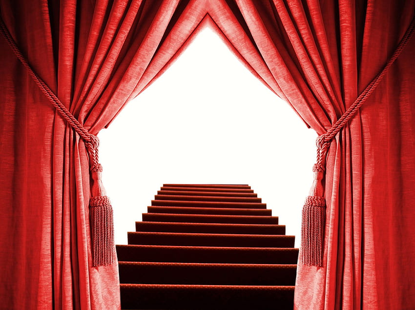 Red curtain and stair material 27578 - Background color theme - Colorful HD wallpaper