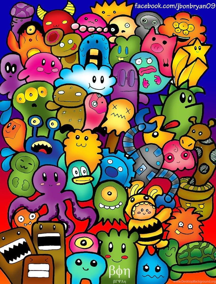 Latar Belakang Doodle Berwarna Lucu, Doodle Kota wallpaper ponsel HD