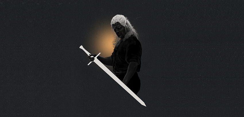 แฟนอาร์ต, Geralt of Rivia, The Witcher, มินิมอลอาร์ต วอลล์เปเปอร์ HD