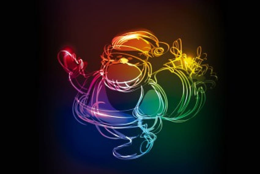 Neon Xmas, colors, neon, christmas, santa HD wallpaper