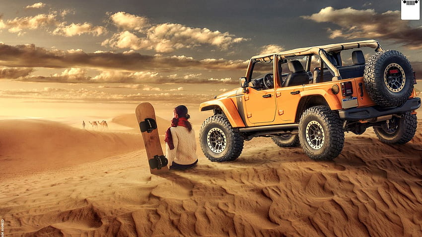 Jeep Wrangler, Desert, Off Roading, Girl HD wallpaper