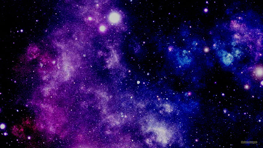 Czarna i fioletowa galaktyka, niebiesko-fioletowa przestrzeń Tapeta HD