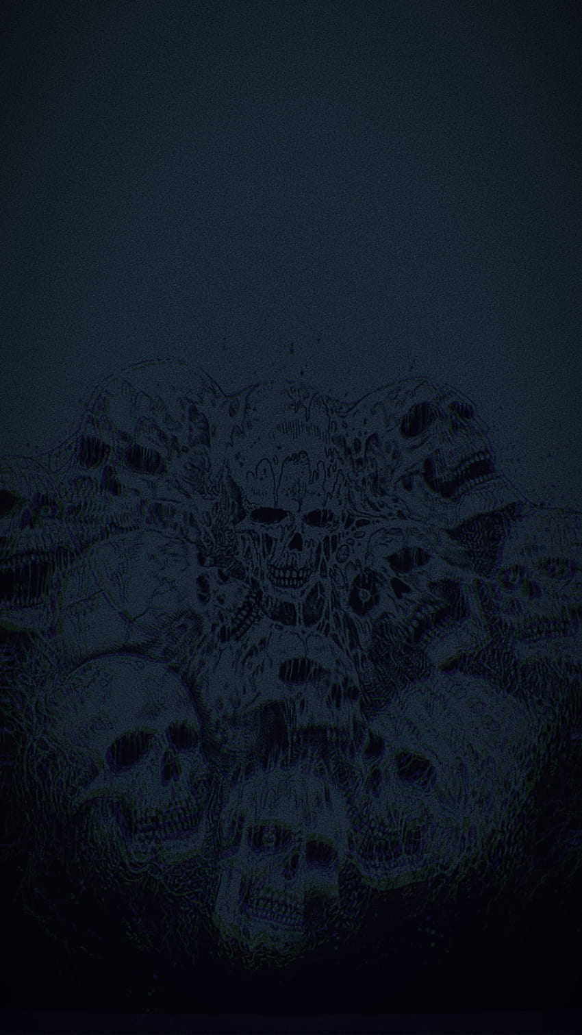 SK 19, glitch, blue, death, dark, skull HD phone wallpaper