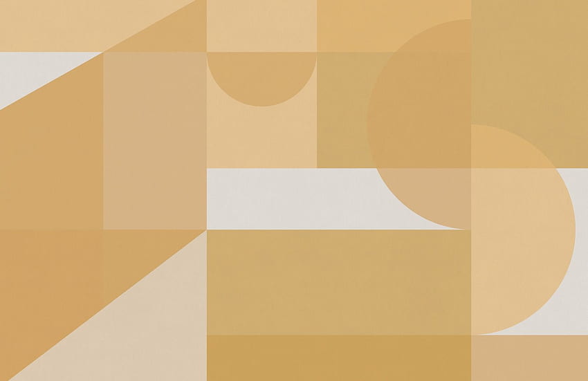 노란색 기하학적 모양 현대 바우하우스 벽화 - Bauhaus HD 월페이퍼