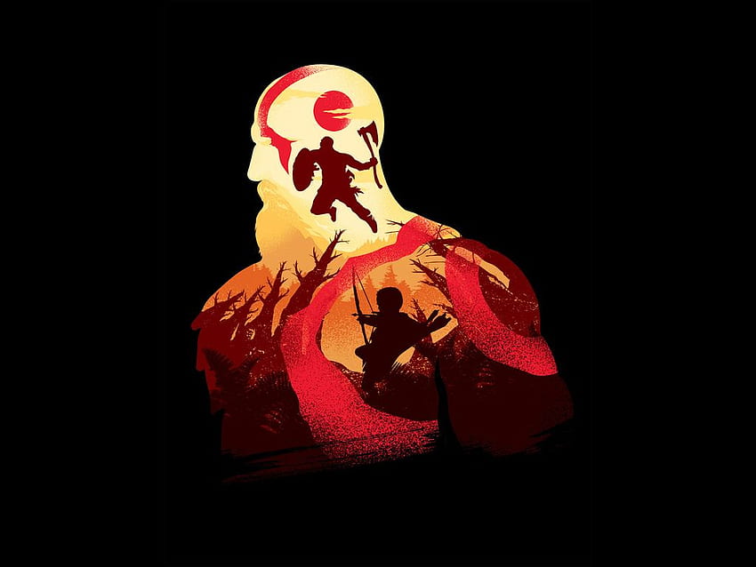 Kratos In God Of War Minimalism, Food Wars Minimalist HD wallpaper | Pxfuel