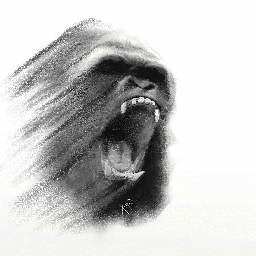 Gorila irritado, arte do gorila Papel de parede de celular HD