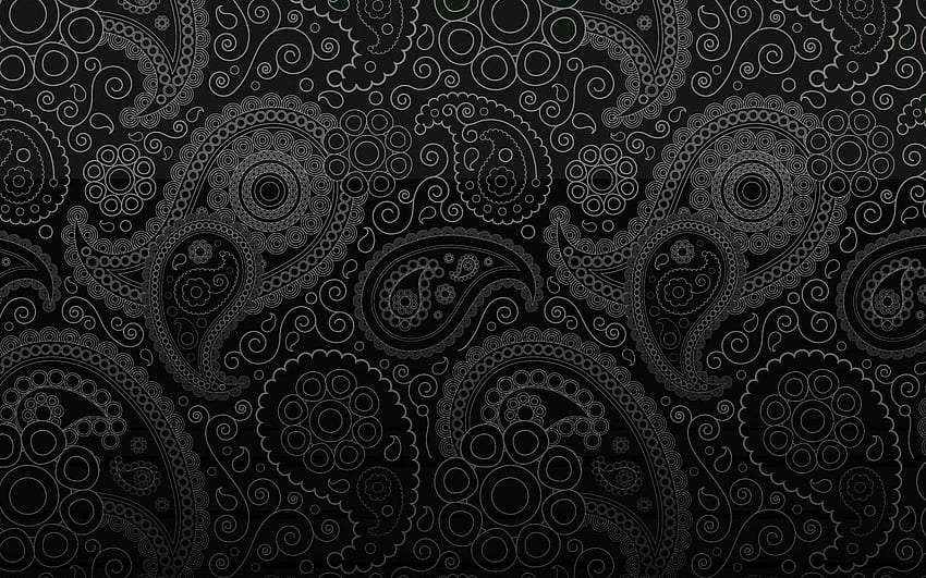 Black and White Paisley HD wallpaper