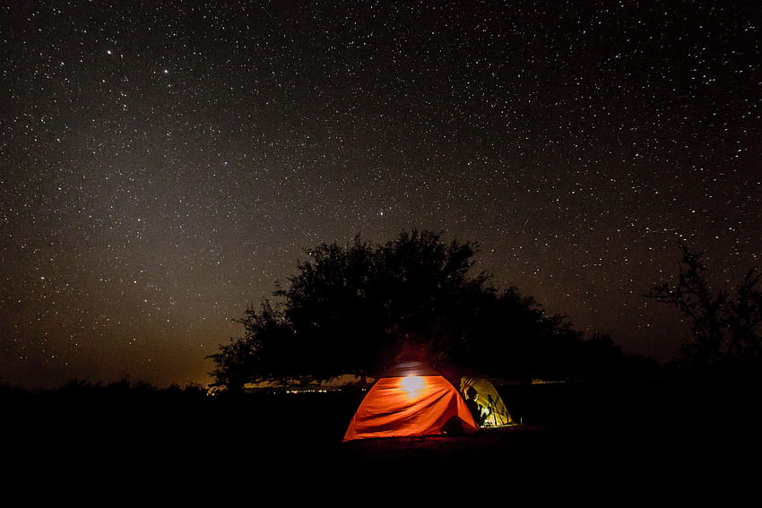 Nature, Night, Starry Sky, Tent HD wallpaper