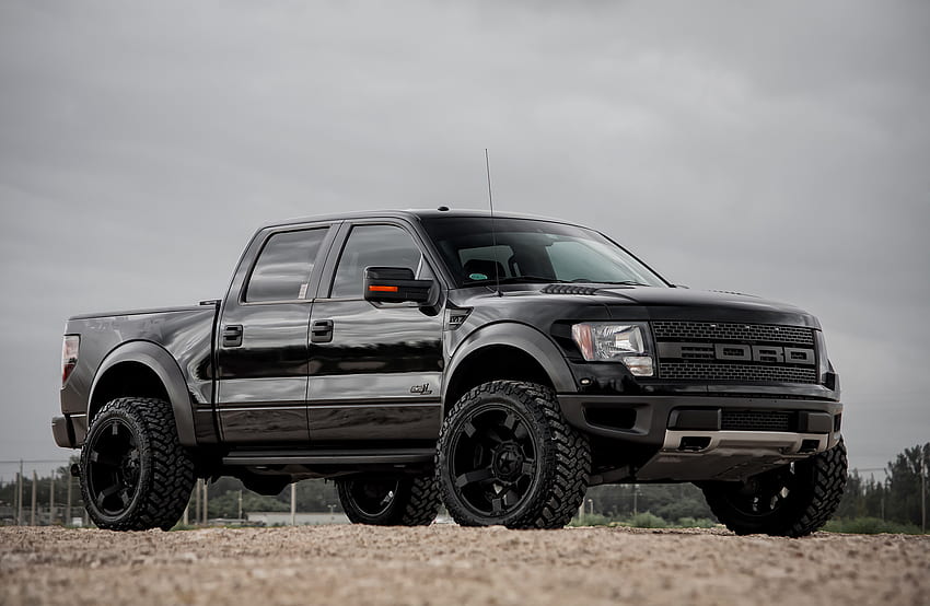 Customized Ford SVT Raptor Black With Suspension Leveling HD wallpaper