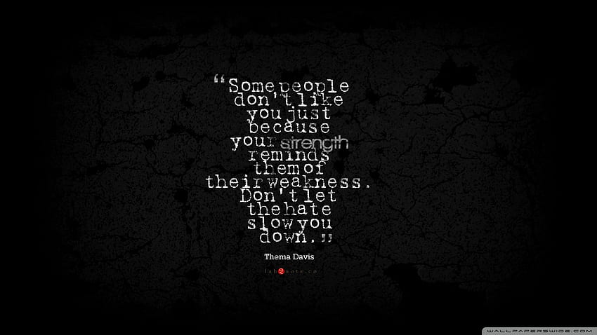Thema Davis Quote about Strength, Weakness, Hate ❤ HD wallpaper