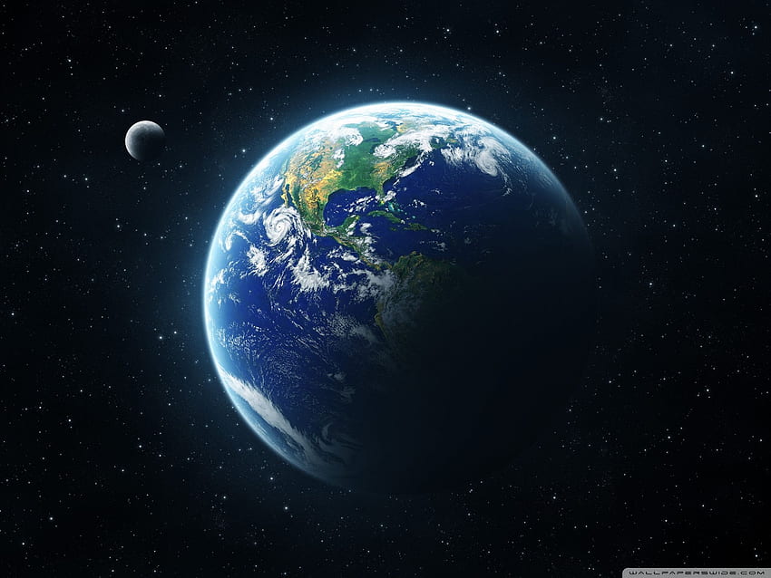 Erde und Mond aus dem All ❤ für Ultra, Real Earth HD-Hintergrundbild