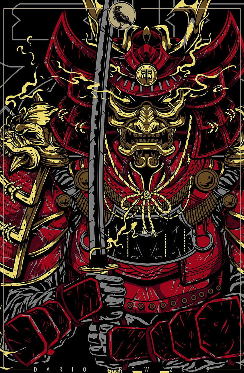Дарио Кроу Behance. Самурайско изкуство, самурай, японско културно изкуство, традиционно японско самурайско изкуство HD тапет за телефон