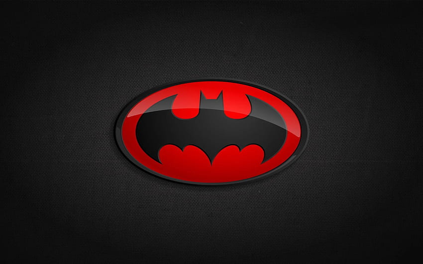 Czarno-czerwone logo Batmana, niebieskie logo Batmana Tapeta HD