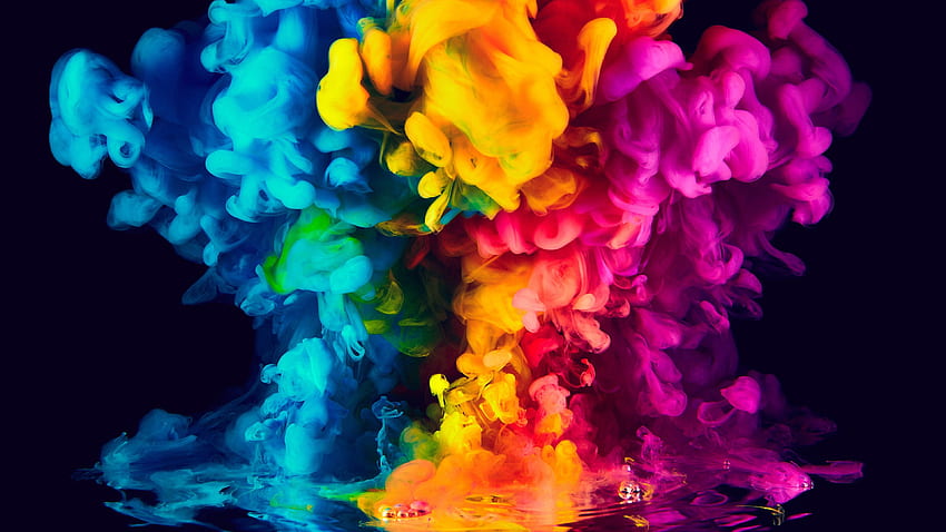 다채로운 잉크 연기 물 HD 월페이퍼