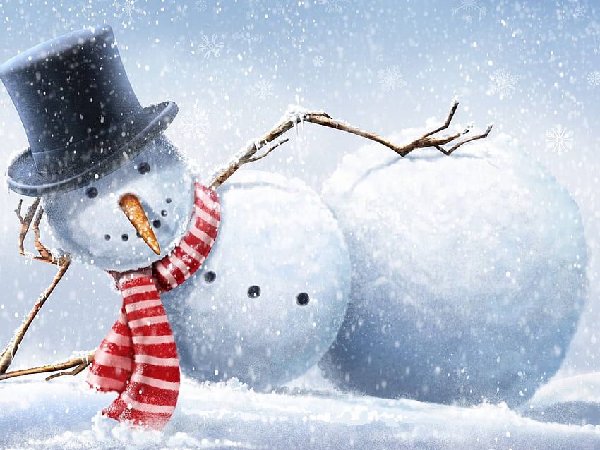 best christmas, Snowman Nativity HD wallpaper