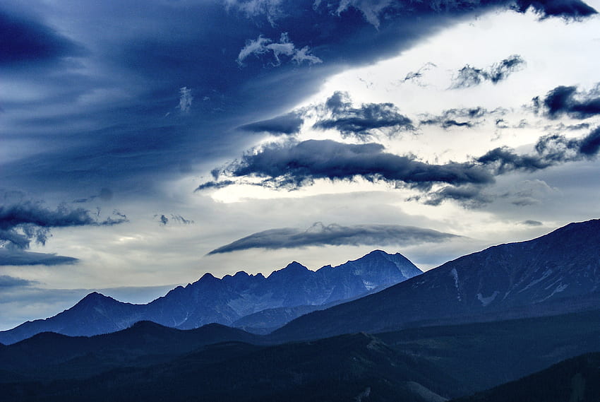 Nature, Mountains, Clouds, Vertex, Top HD wallpaper