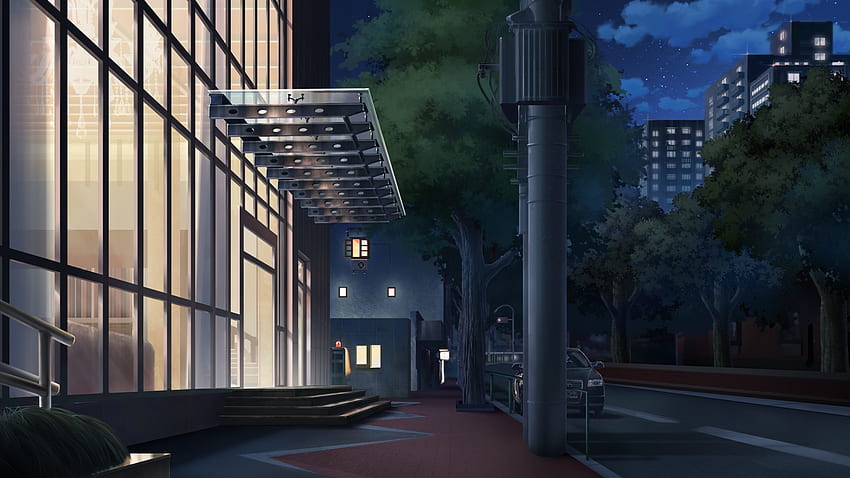 Anime Street, Edifici, Auto - Risoluzione:, Anime Street Night Sfondo HD
