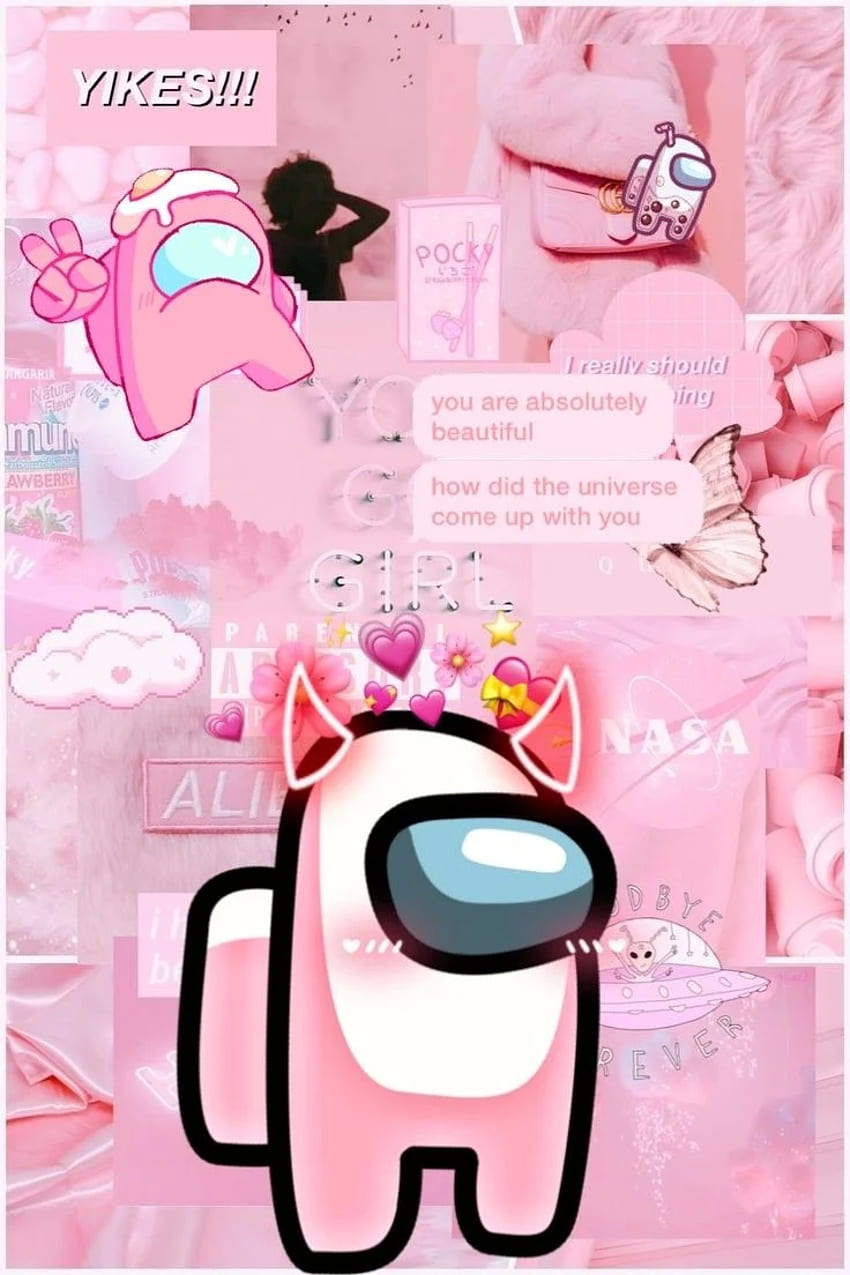 Light pink Among Us Aesthetic iphone cute [] for your , Mobile & Tablet. Explore Cute Among Us . The Wolf Among Us , Injustice, Girly Pink Aesthetic HD phone wallpaper