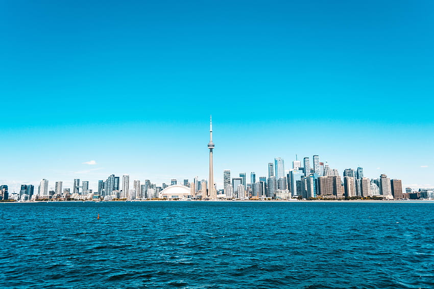 Dia de sol, paisagem urbana, Edifícios, cidade, céu, Toronto papel de parede HD