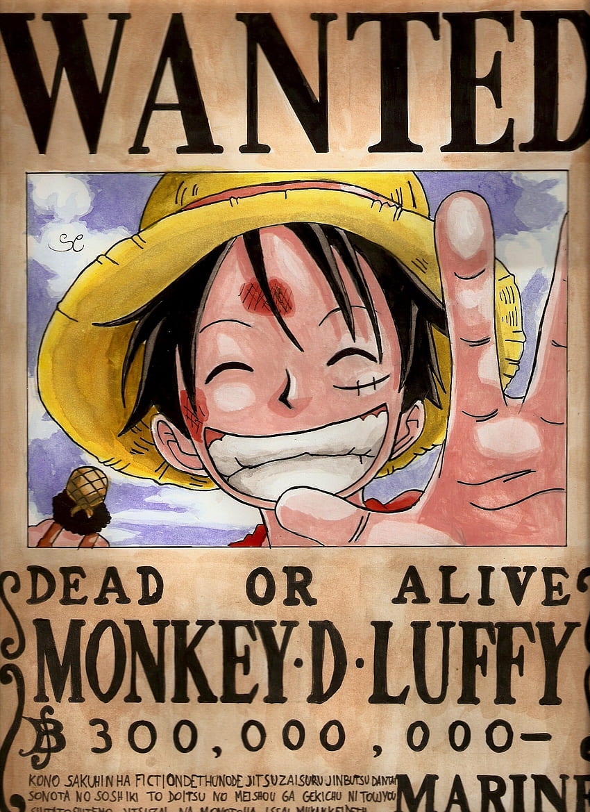 Wanted Poster One Piece , [alt_], Luffy Wanted Poster HD тапет за телефон