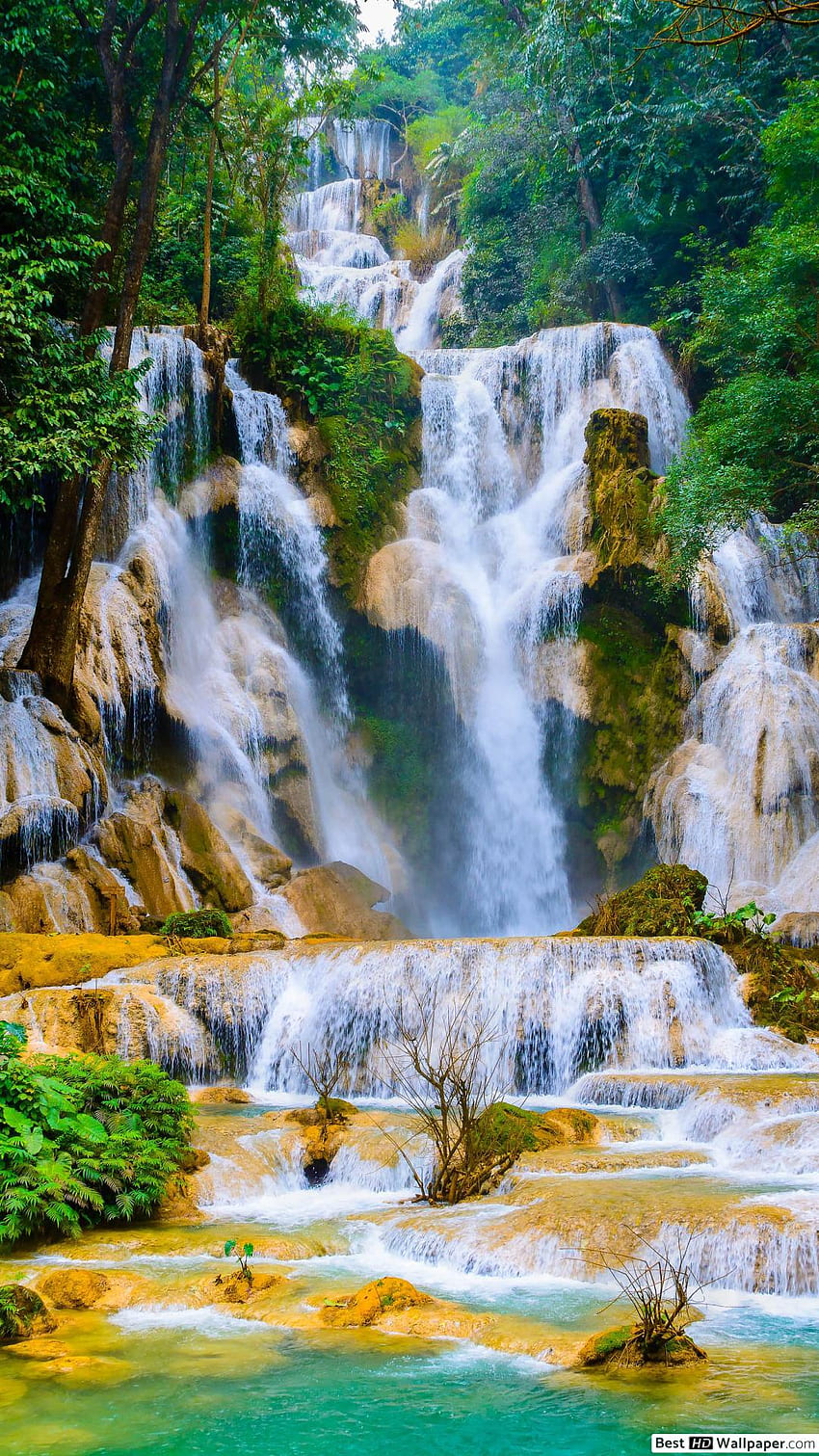 Cascading Waterfall in Vietnam HD phone wallpaper
