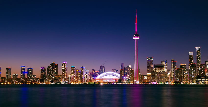 Şehirler, Gece, Mimari, Kent, Kurma, Kanada, Sahil, Toronto HD duvar kağıdı