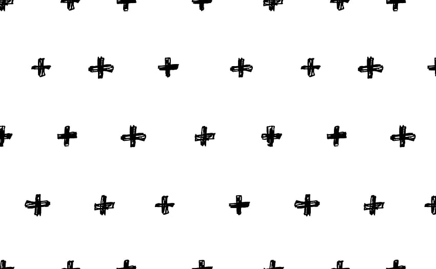 Rows of Black & White Plus Signs for Walls. Inked Swiss Cross, Blue and Black Cross HD wallpaper
