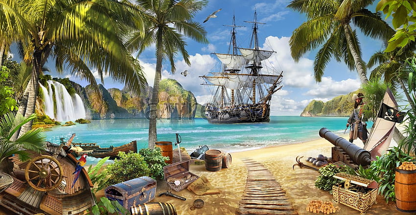 Treasure Island HD wallpaper