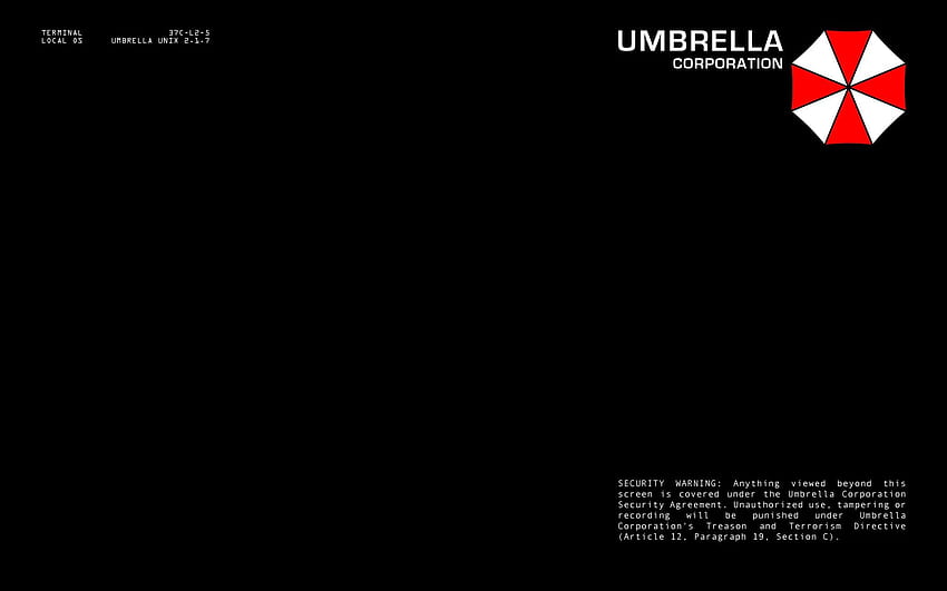 Umbrella 로그인 화면, Resident Evil Umbrella HD 월페이퍼