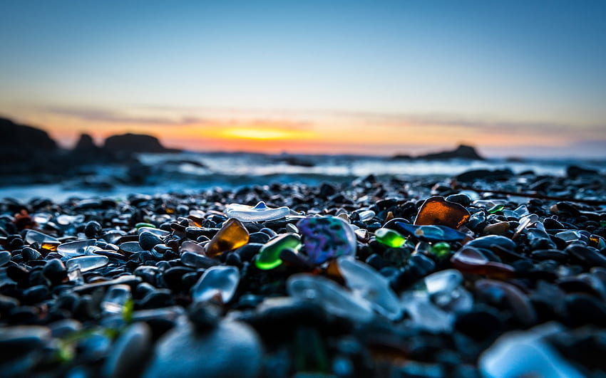 Relax by the Glass Beach HD wallpaper