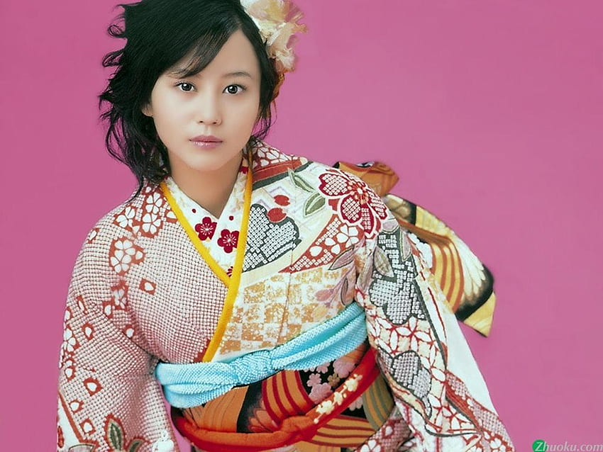 linda, actriz, en kimono, Maki Horikita, maki horikita, en kimono, linda, actriz fondo de pantalla