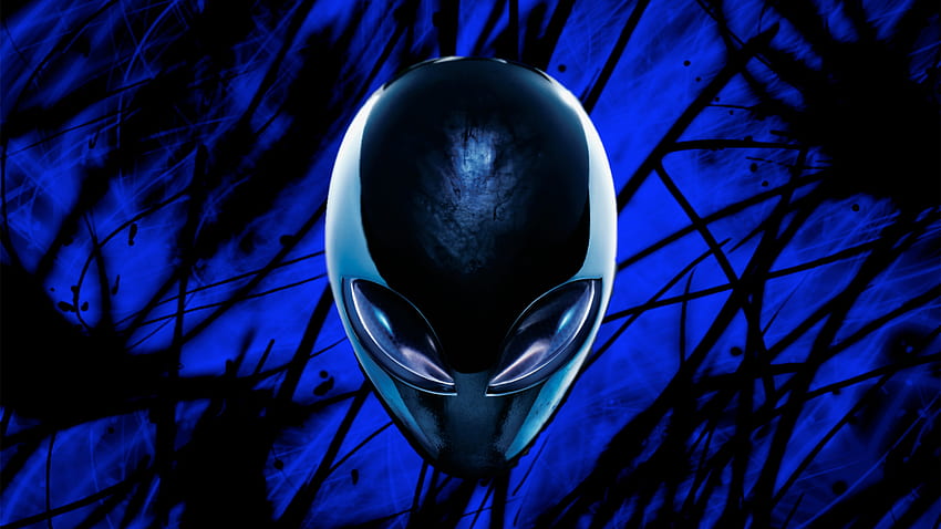 Black And Blue Alienware 21 Background HD wallpaper