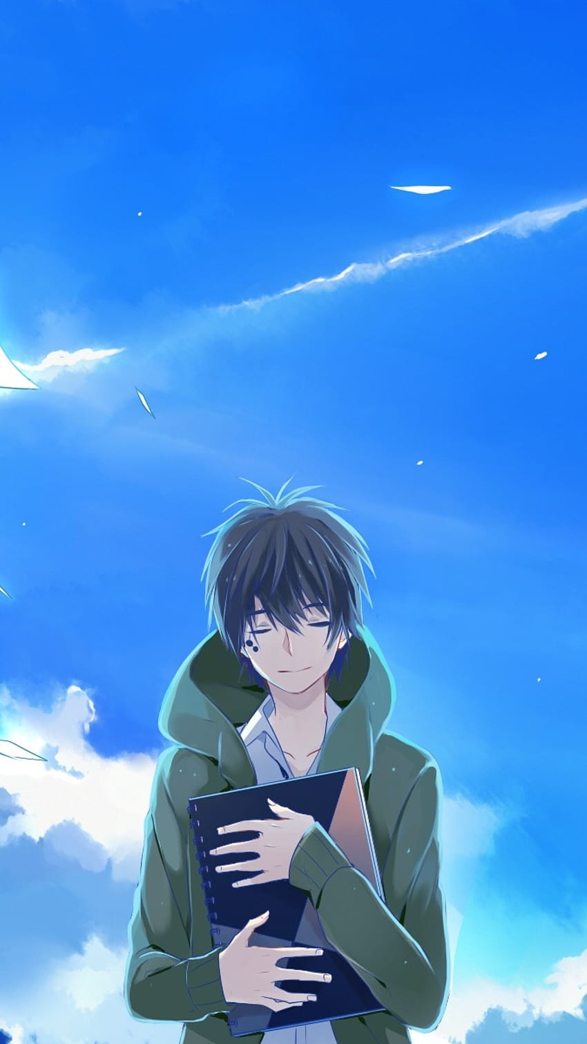 Alone Anime Boy Scenery 4K wallpaper download